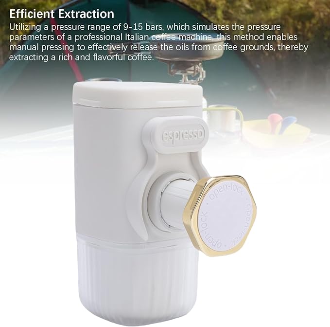 Small Travel Coffee Maker Easy to Use Portable Coffee Maker Compact and Versatile Manually Operated Machine for Home and Office (White)
