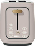 2 Slice Digital Toaster with Touch Control Panel Adjustable Toast Shade Settings Wide Bread Openings Bagel &amp Frozen Modes Removable Crumb Tray (Porcini Taupe)