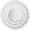 Pure white minimalist style Bone China Dinnerware Sets Service for 2Delicate Steak Dinner Plates Dish Setinclude 12 inch 10.5 inch 8 inch 6.5 inch plate