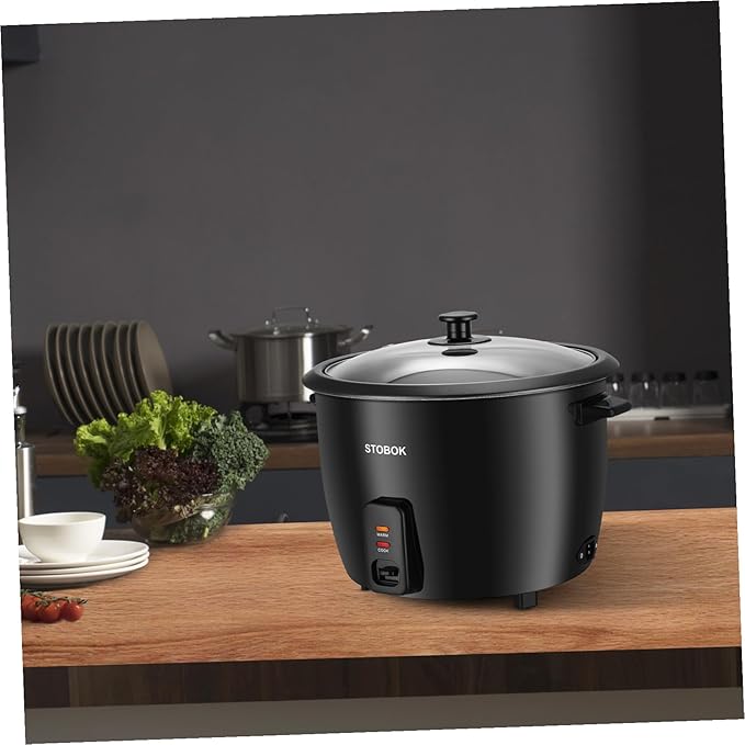 Compact Electric Rice Cooker for Dormitory Use with Clear Lid Multi-functional Pot for Stews Soups Oatmeal and Grain Cooking Automatic Keep Warm Feature US Plug