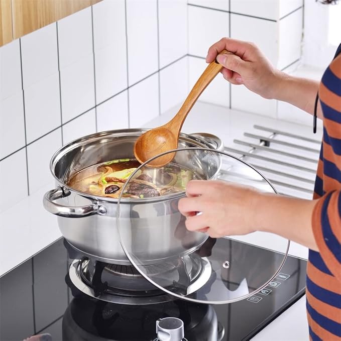 Cooking Pot Frying PanStainless Steel Kitchen Cookware Set 7 Piece Pan Set Pan Frying Pan Casserole with Glass Lid