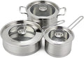 Cookware Set Combination Stainless Steel Wok Soup Pot Milk Pot Frying Pan Gift Set Pot of Household (Color : Silver Size : 3pots set)