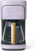 12 Cup Programmable Coffee Maker with Glass Carafe Reusable Filter and Touch Display (Lavender)