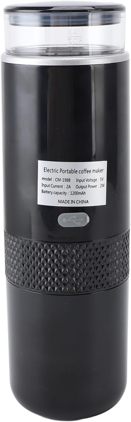 ZJchao Portable Coffee Maker Portable Maker with Measu Spoon Coffee Capsules Ground USB Rechargesable Electric Machine for Outdoor
