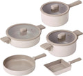 Chou Chou Kitchen Essential 8-Pieces Pot and Pan Set Healthy Cooking Ceramic Coating Kitchenware Induction Compatible Cookware Made in Korea
