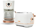Haden Heritage 2 Slice Wide Slot Stainless Steel Toaster Bundled with 12 Cup Programmable Drip Coffee Maker Coffee Machine Ivory &amp Copper