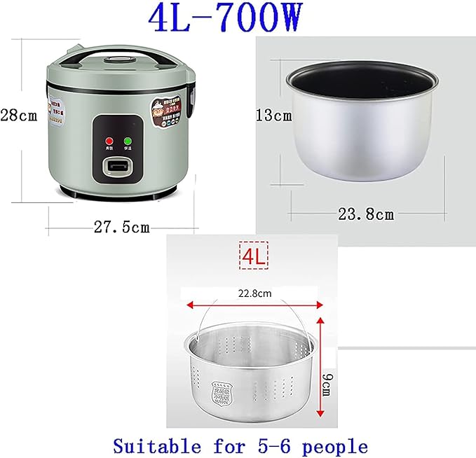 Rice Cooker Household Multifunctional Low-Sugar Non-Stick Rice Cooker Rice Soup Separation Intelligent Heat Preservation(4L) ()