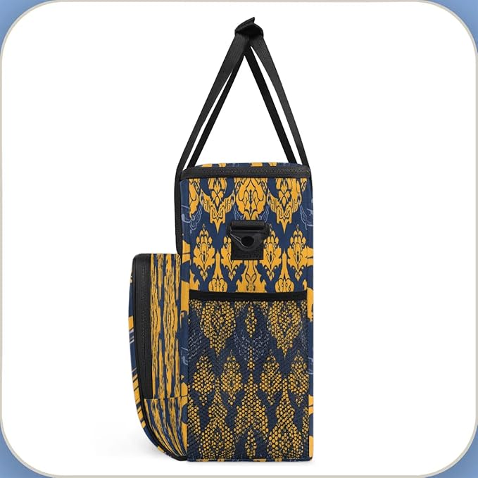 Elegant Ethnic Pattern Coffee Maker Carrying Bag Compatible with K-Mini or K-Mini Plus Portable Single Cup Coffee Maker Case with Pockets for K Cup Pods