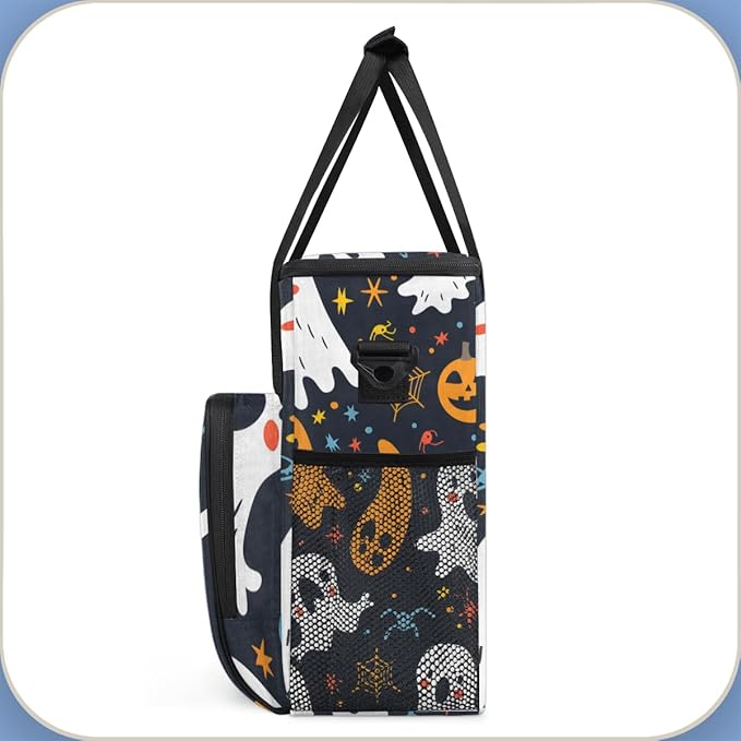 Mystical Spooky Ghosts Coffee Maker Carrying Bag Travel Storage Bag Compatible with K-Mini or K-Mini Plus Single Serve Coffee Brewer Carrying Case with Multiple Pockets &amp Shoulder Strap