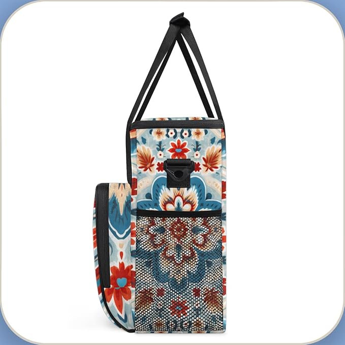 Luminous Mandala Coffee Maker Carrying Bag Portable Travel Storage Tote Bag Compatible with K-Mini or K-Mini Plus Single Serve Coffee Brewer Carrying Case with Multiple Pockets &amp Shoulder Strap