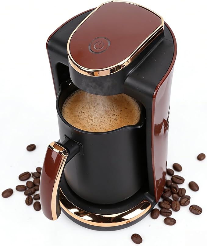 FOSA Turkish Coffee Maker 550W 250ML Single Cup Turkish Coffee Machine Electric Greek Coffee Maker Machine with Cup for Home Hot Beverage Brewing