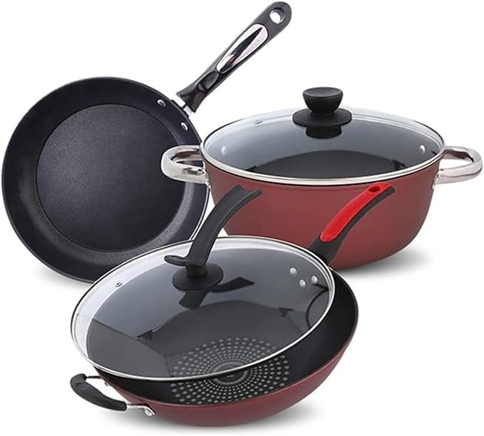 Cookware Set Soup Pot Set Frying Pan Milk Pot Cooking Pot Saucepan Non-Stick Pan Set Casserole Wok