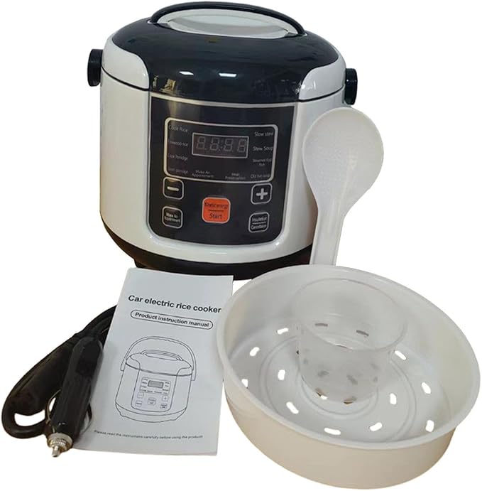 Generic Rice Cooker for Car Electric Rice Cooker Removable Nonstick Pot Porridge Multifunction 1-2 People Small 2L Travel Rice Cooker 24V for Trunks