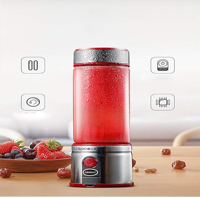 Portable Blender Mini Blender Smoothie Maker with USB Rechargeable Electric Blender Professional Commercial for Vegetables and Fruit Smoothie Maker Blender Food Processor 5100Mah 450MlSilver