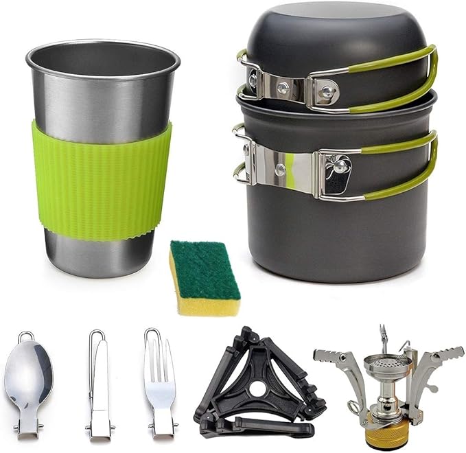DS-101 Portable Outdoor Camping Cooking Set Picnic Boiler Cookware Combination (Black) Cookware Set Cookware Picnic Boiler Cookware (Color : Orange)