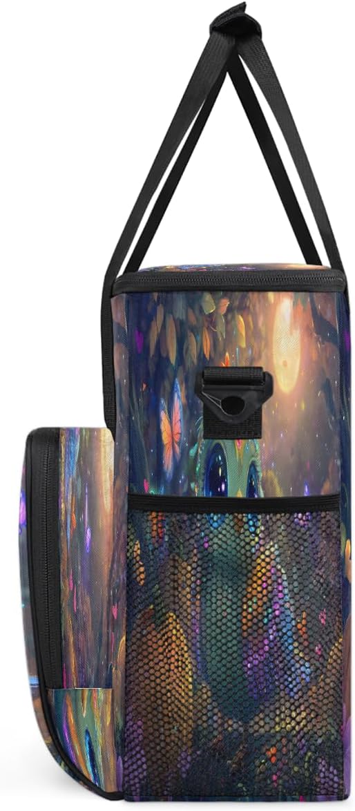 Pretty Bird Pumpkin Butterfly Coffee Maker Carring Bag Travel Carrying Storage Tote Bag Compatible with Keurig K-Mini or K-Mini Plus Portable Single Serve Coffee Brewer Case with Pockets