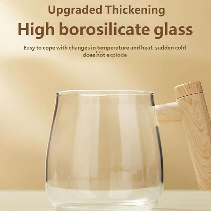2026 New Self-Stirring Mug Self Stirring Coffee Mug 400ml 7000 Rpm Electric Mixer Cup Heat-Protection Glass Automatic Coffee Blender with Lid for CoffeeMilkCocoa and Other Beverages (Khaki)
