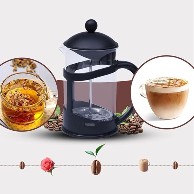 Press Coffee Maker Coffee Press CaffettiereCoffee Maker French Press Coffee Maker French Press Pot French Press Coffee Pot with Stainless Steel Filter Heat Resistant Glass Coffee Brewer Easy to C