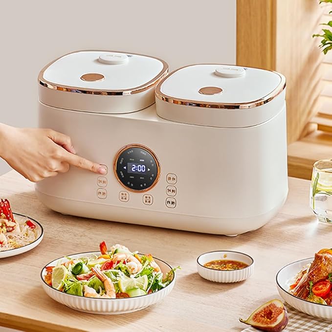 Multifunctional Electric Cooking Pot Professional Electric Rice Cooker Intelligent Touch Screen Precise Dual-Sense Temperature Control &amp 12H Appointment Non-Stick Liner