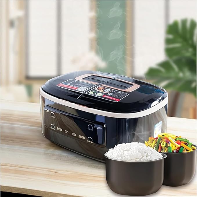5-Liter Household Rice Cooker with Double Inner Pots And Multi-Functional Design 24-Hour Timer And Keep-Warm Function Suitable for 1-8 People