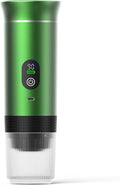 Portable Capsule Electric Coffee Machine 20Bar Espresso Small Coffee Maker for Home Use with Capsules and Powder for Camping/Office/Travel Fast Heating (green)
