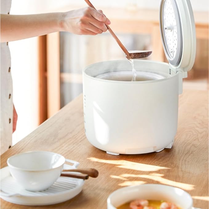 Rice Cooker 2L Small Capacity Ceramic Glaze Sphere Thick Kettle Non-Stick Liner for Family Dormitory for 1~4 People Rice CookerBlack