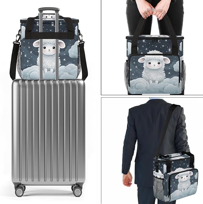 Sheep Cloud Coffee Maker Carrying Bag Dream Sheep Travel Storage Bag Compatible with K-Mini or K-Mini Plus Single Serve Coffee Brewer Carrying Case with Multiple Pockets &amp Shoulder Strap