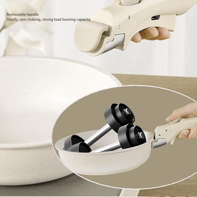 NONSTICK POTS AND PANS COOKWARE SET MAIFAN STONE REMOVABLE HANDLE FOR GAS STOVE INDUCTION COOKER