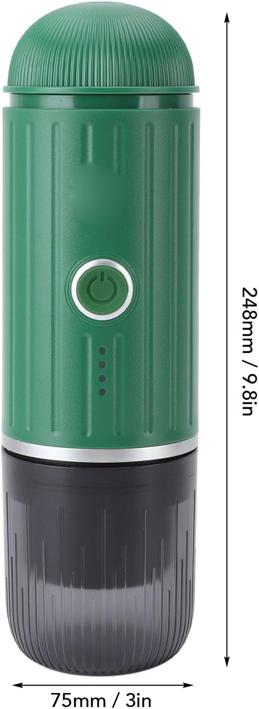 Portable Coffee Maker 19 Bar Pressure High Oil Extraction Mini Coffee Machine for Home Travel Office (Green)