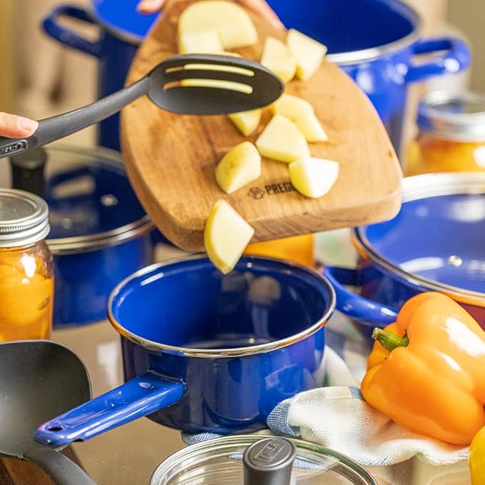 Cinsa 11-Piece Cookware Set Enamel on Steel Compatible with Gas Induction &amp Electric Stoves
