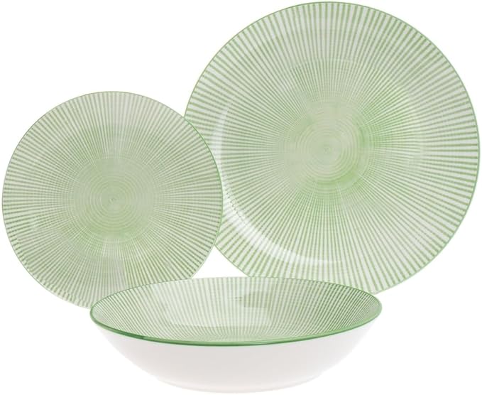 212 Main Laura Green Porcelain Dinnerware Set - 12 Piece