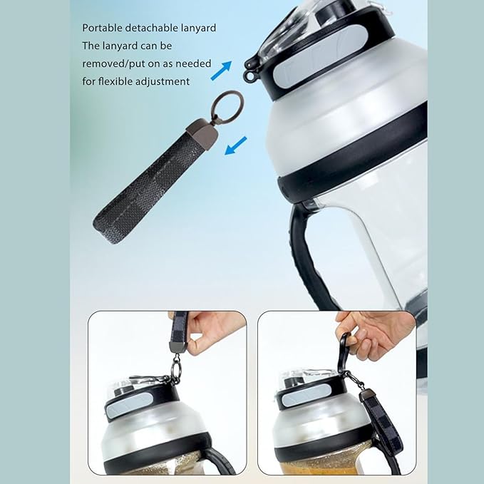 2L Portable Blender 18000rpm Shakes Blender Double Cap Design USB Travel Juice Cup Mini Fruit Mixer with 6 Blades for Shakes and Smoothies (Black)