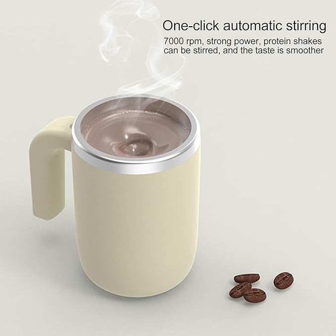 Magnetic Self Stirring Mug 304 Stainless Steel Electric with Wide Mouth for Protein Shakes Coffee Tea Milk