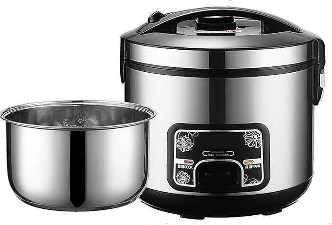 Rice Cooker (2-5L) 201 Stainless Steel Inner Pot Intelligent Insulation Make Rice &amp Steam Food &amp Vegetables 220-240V UK/EU Power(4L)