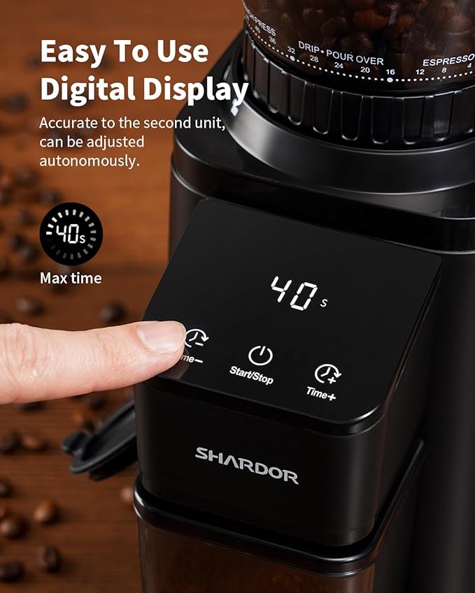 SHARDOR Professional Conical Burr Coffee Grinder 10-Cup Programmable Coffee Maker