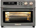 VAL CUCINA Infrared Heating Air Fryer Toaster Oven Extra Large Countertop Convection Oven 10-in-1 Combo 6-Slice Toast Enamel Baking Pan Easy Clean with Recipe Book Black Matte Stainless Steel