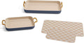 Our Place Essentials 4-Piece Griddle Pan Set | Nonstick Griddle Standard &amp Mini with Reusable Silicone Oven Mats | Thermakind™ PFAS-Free Nonstick Oven Safe Stovetop to Oven Versatility | Blue Sa