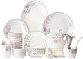 Dinnerware Set Dinner Set Plates and Bowls Set Bowl/Dish/Soup Pot/Spoon|Bone China Dinner SetsPurple Flower Pattern Porcelain Combination Set(