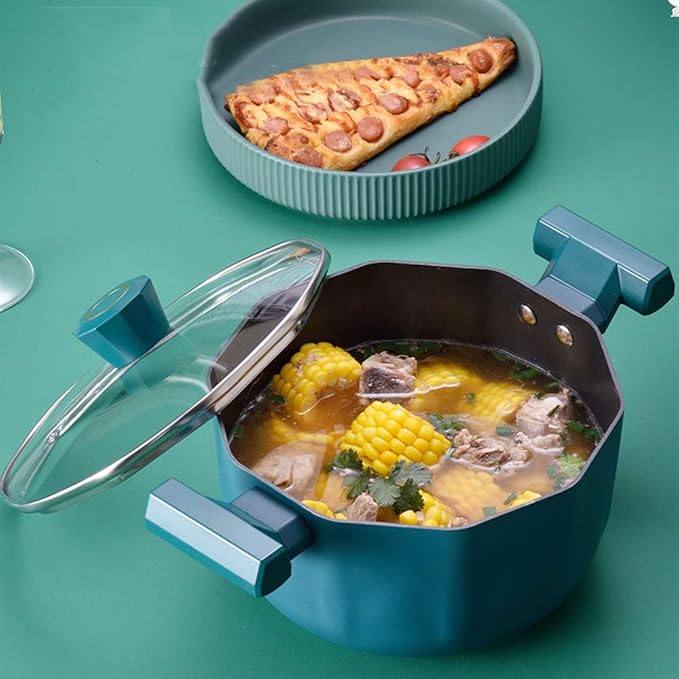 Cooking Pot Pots and PansDie-Cast Aluminum Non Stick Cooking Frying Pan PotsMultifunctional Induction Cookware Sets with Glass Lid and Bakelite Handles3PCS (3 Pieces) (Saucepan Variety Pack)