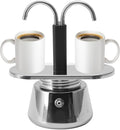 GOWENIC 2 Cup Stovetop Espresso Maker Pot Classic Italian Coffee Maker Espresso Maker Stovetop 100ML Double Stainless Steel DIY Conduit Coffee Pot