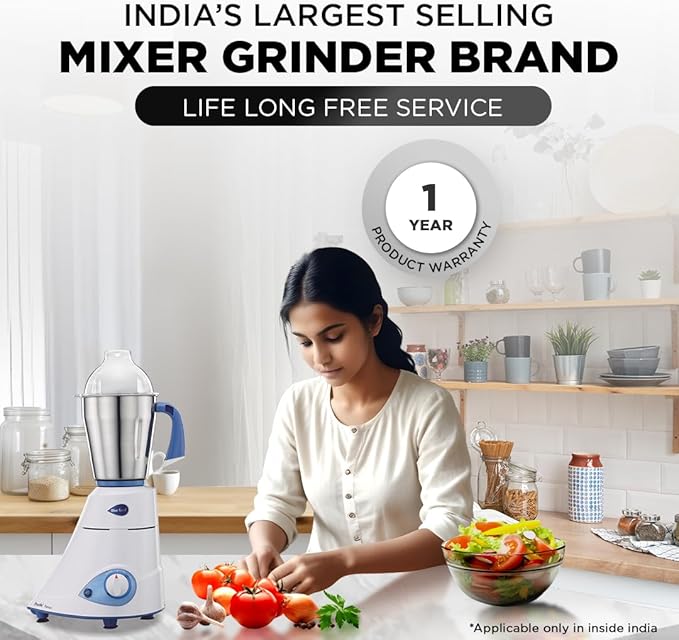 Preethi Blue Leaf Platinum 550 Watts 3 Jar Indian Mixer Grinder 110 Volts