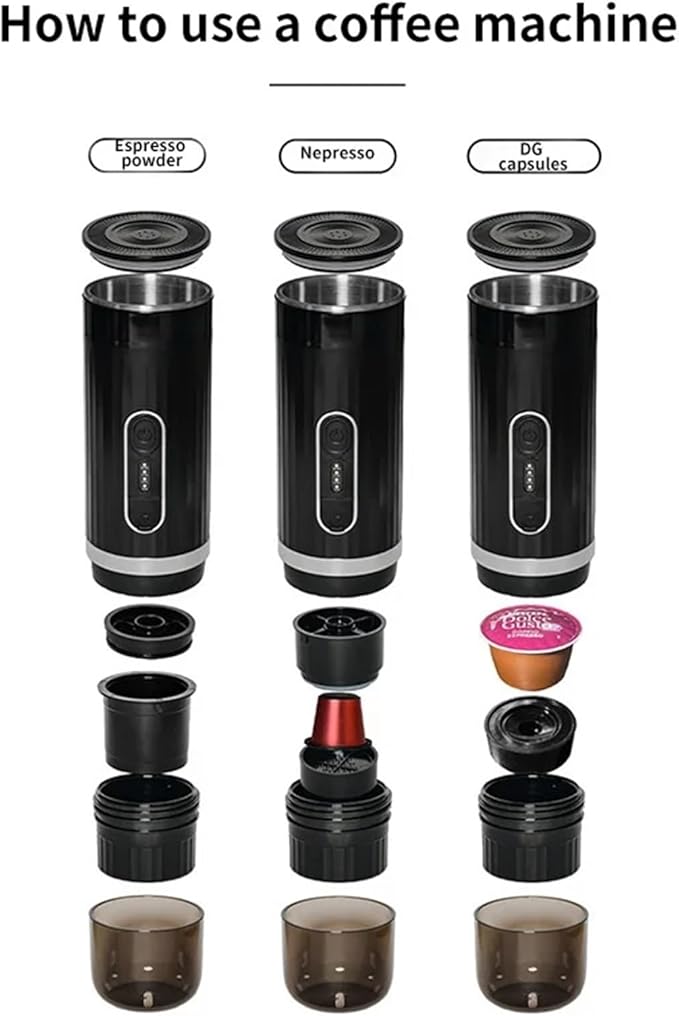 Portable Coffee Machine Wireless Portable Espresso Machine Coffee Pot Rechargeable Heating Espresso Extraction Coffee Maker for Travel Offifor Outdoor Travel Picnic