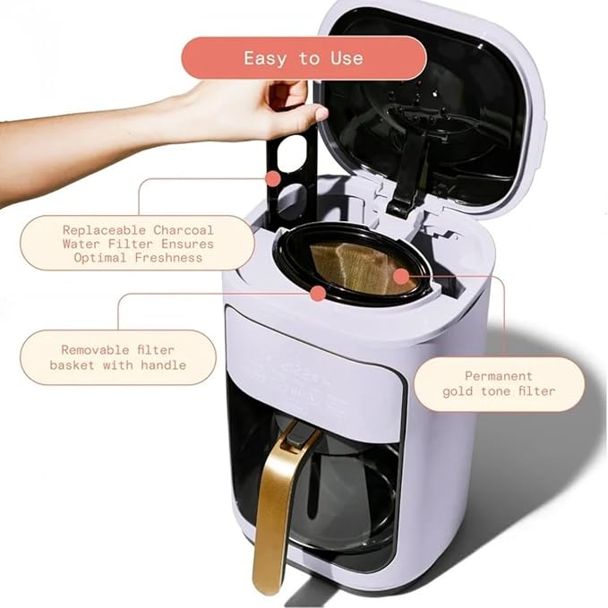 Coffee Maker 14-Cup Programmable Drip Coffee Maker with Touchscreen Controls Auto Shut-Off and Keep Warm Function