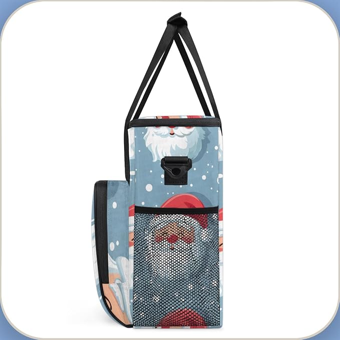 Dreamy Santa Claus Coffee Maker Carrying Bag Xmas Santa Claus Travel Storage Bag Compatible with K-Mini or K-Mini Plus Single Serve Coffee Brewer Carrying Case with Multiple Pockets &amp Shoulder S