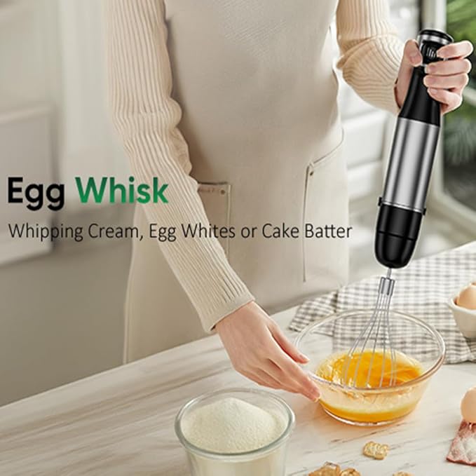 5 IN 1 Immersion Blender Handheld Set 1000W Heavy Duty Hand Blender with Milk Frother Beaker Whisk Chopper