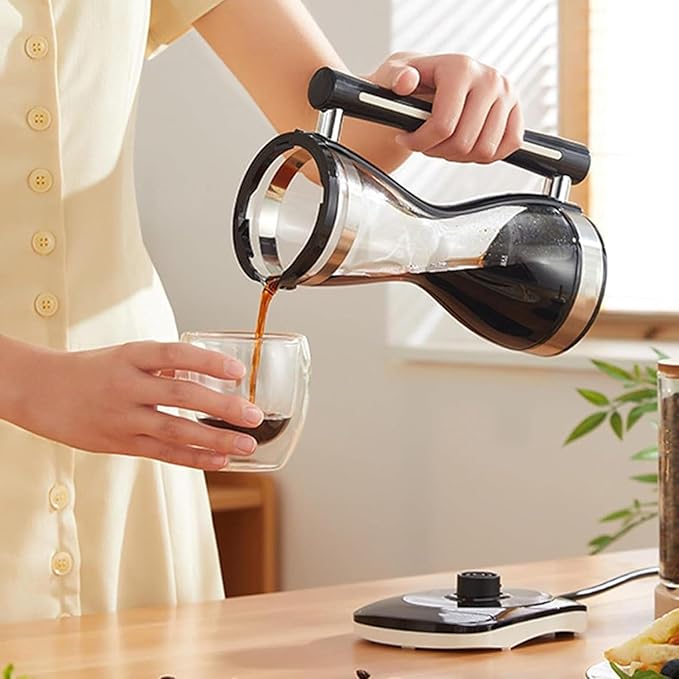 750W Syphon Vacuum Coffee Maker 240ml Glass Syphon Coffee Pot 3 Speed Adjustable Anti-dry Burn Protection Split Design Smart Touch Withstands Temperatures Up To 210°C for At Home Coffee Shops