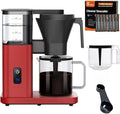 Crzoe 8-cup Drip Coffee Machine Instant Brewing in 3 Seconds 197-205 ℉ Detachable Water Tank Adjustable Flow Control Deep Cold Brewing and Insulation for 40 Minutes Easy to Clean (Red)