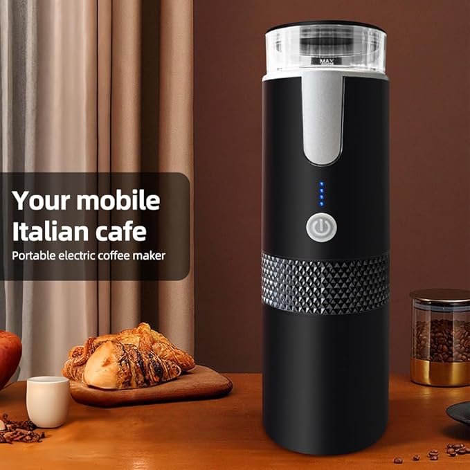 Decdeal Electric Espresso Coffee Machines 6oz Single Serve Mini Coffee Maker with Cup Automatic Brew for Camping Travel Car Hiking Office