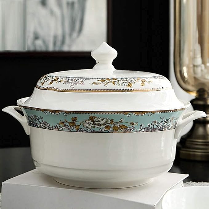 Dinnerware Sets Dish SetCeramics56-Piece Set Fine Bone China Porcelain Bowl and Plate Set Kitchen Tableware Gift