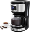 12 Cup Programmable Coffee MakerTouchscreen Drip Coffee Maker-12 Cup Keep-Warm Function Auto Shut-OffStainless Steel ConstructionPermanent FilterIdeal for Home and Office Use